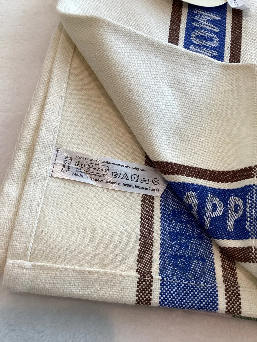 Anthropologie Jacquard Dish Towels Margot Cotton New Mom Appetit Mama Set of 2